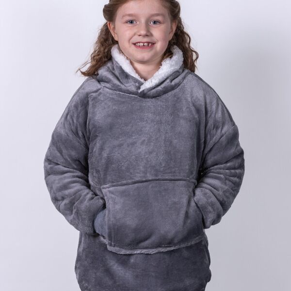 The Kids Ribbon oversized cosy reversible sherpa hoodie Thumbnail